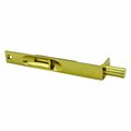 Ives Commercial Solid Brass 6in Manual Flush Bolt Bright Brass Finish 262B3